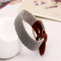 Qingwen European and American Retro Foreign Trade Ornament Factory Direct Sales Genuine Leather Bracelet Punk Bracelet Cross-Border Cattle Leather Bracelet. 