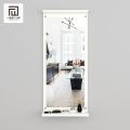 Rectangular White Wooden Wall Mirror for Living Room Bedroom Bathroom Modern Design Durable Build. 