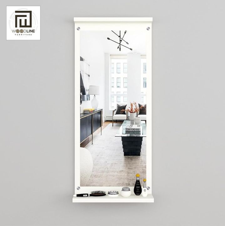Rectangular%20White%20Wooden%20Wall%20Mirror%20for%20Living%20Room%20Bedroom%20Bathroom%20Modern%20Design%20Durable%20Build%20-%20Image%207