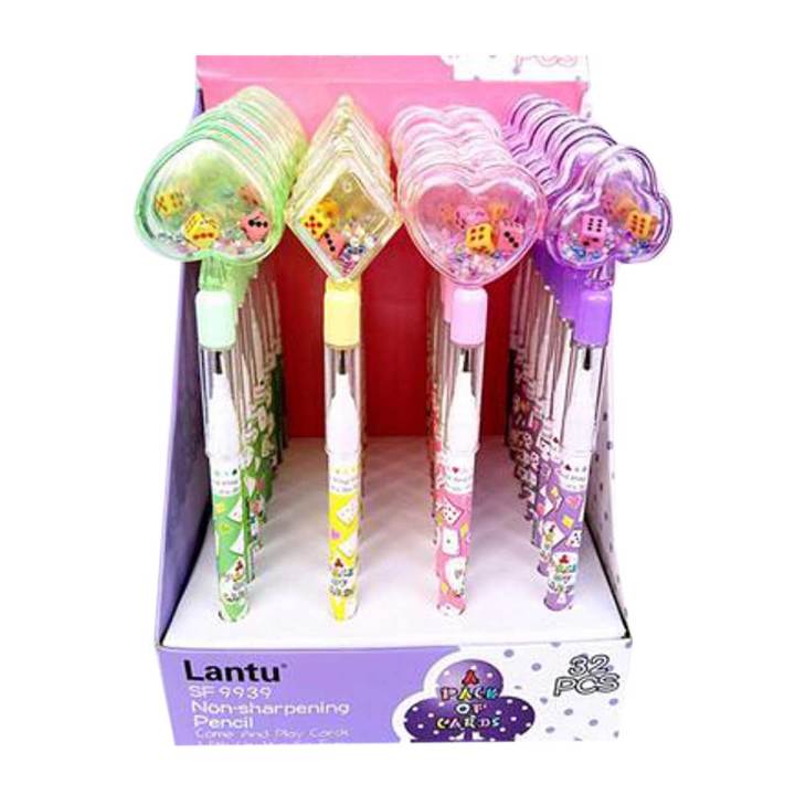 Lantu Non Sharpening Pencil / Fancy Non Sharpening Dice Style Pencil(Pack of 4 Different Designs)