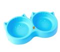 Cat Shaped Double food bowl Pet Plastic food bowl Foodie Puppies Non-Slip, Non-Toxic Pet Feeding Plastic Cat Face Shaped Double Bowl Food & Water Feeder 2-in-1 Bowl for Dogs, Puppies, Cats & Kittens - Multi Colour. 