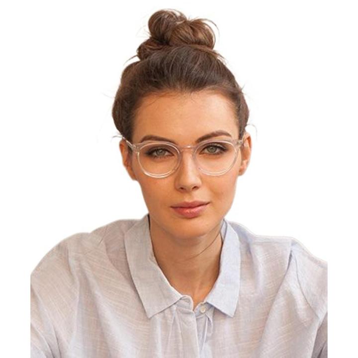 Round Shape White Transparent Glasses Frame for Men Women Unisex