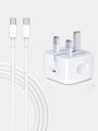 Apple Iphone 3 Pin UK Style Original Charger Power Adapter 20w USB C to Iphone and USB C to C Available 100% Genuine Product. 