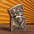 ZORRO/ Zorro ZK20 Kerosene Lighter Limited Edition Relief Small Armor Retro Grinding Wheel High-End Men's Gift. 