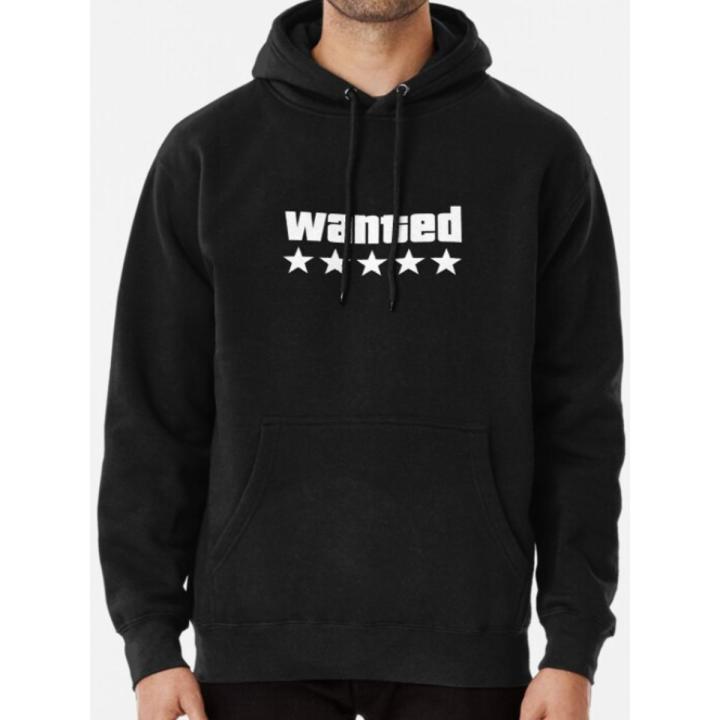 Wanted 5 Stars GTA Printed Hoodie