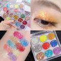 9 Color Gel Glitter Eyeshadow Palette Pearlescent Diamond Eye Shadow Pallet. 