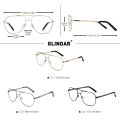 Pilot Double Bridge Anti Blue Light Glasses Men Women Vintage Computer Clear Glasses Prescription custom. 