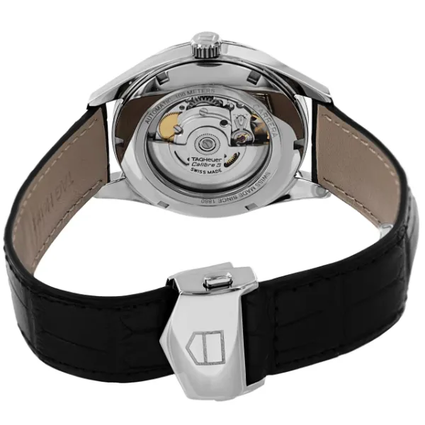 Tag Heuer Carrera Calibre Black Leather Strap Black Dial