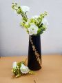 Large Striped Vase for Home Decor, Big Ceramic Flower Vase for Living Room. 