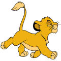 Size : 1 x 1 feet - Cute Simba Lion King Cub Cartoon designed Wall Stickers for Kids , Boys and Decor Lovers -Printed Multi color. 