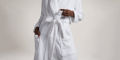 Bathrobe Men/,Women 100% Ringspun Cotton - WHITE. 