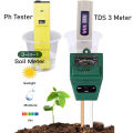 3 in1 Soil Ph Tester with LCD Digital Ph Tester Kit and TDS 3 Meter / Water Quality Tester. 