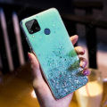 For Realme C15 Cover Fashion Shiny Glitter Starry Space Girls Slim Phone Case Clear Pink Soft TPU Silicone Bumper Shockproof Protective Back Cover. 