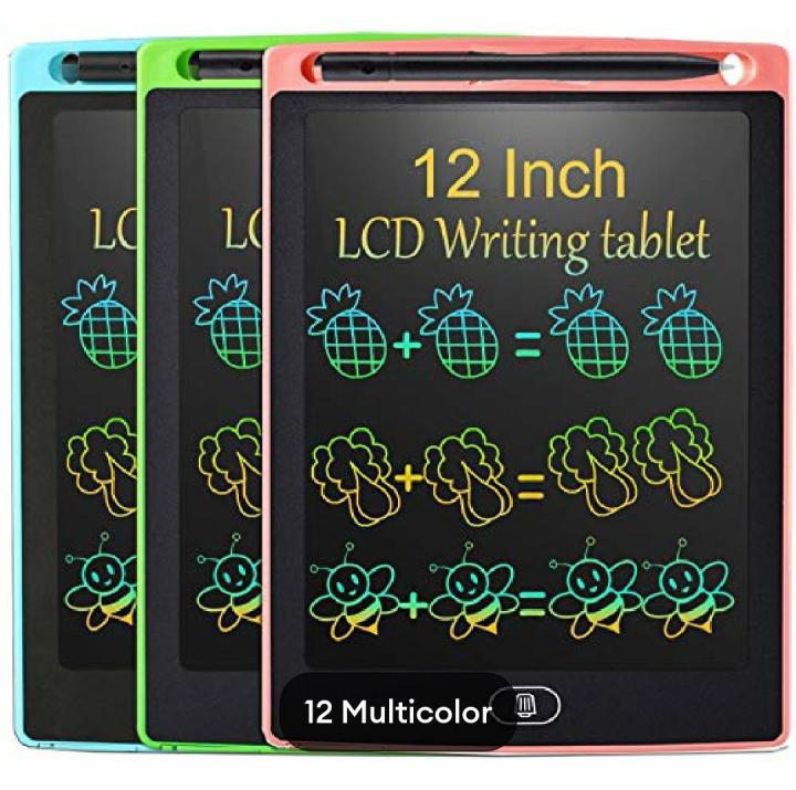 LCD Writing Tablet, Upto 12 inch Multicolor Display LCD Drawing Writing Tablet for Kids & Adults with Pen, Erasable E-Writer Digital Drawing Board Boy and Girl , Size 8.5, 10 & 12