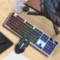 Semi-Mechanical Keyboard Mouse combo Kit GTX350 USB Gaming PC Rainbow Colorful LED Illuminated Backlit Gamer Keyboards For Office Computer Accessories. 