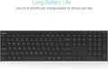 Arteck 2.4G Wireless Keyboard Stainless Steel Ultra Slim Full Size Keyboard with Numeric Keypad for Computer/Desktop/PC/Laptop/Surface/Smart TV and Windows 10/8/ 7 Built in Rechargeable Battery. 