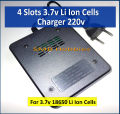 4 Slots 3.7v Lithium Ion Cell Battery Li Ion Charger Input 220v AC. 