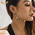 Nose Chain Jewelry Boho Ethnic Style Nose Chain with Faux Pearl Tassel Trendy Southeast Asian Nose Jewelry Stud Earring Nose Ring. 