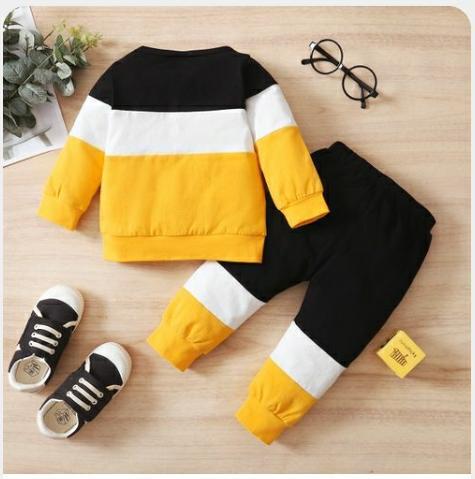 Kids Tracksuit For Boys Sweatshirt & Sweatpants Set, Kid's Clothes For Mid Season