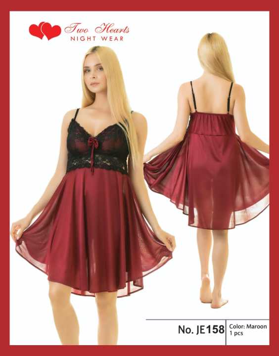 Nighty%20New%20Beautiful%20Ladies%20Short%20Night%20Suit%20For%20Women%20Red%20Colour%20-%20Image%203