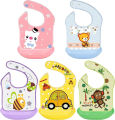 Baby Bib Folding Plastic Rubber Bib Napkin With soft Tray. 