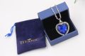 Exquisite Heart Pendant Necklace For Women Titanic Heart Of Ocean Blue Heart "my Heart Will Go On" Necklace Velvet Bag. 