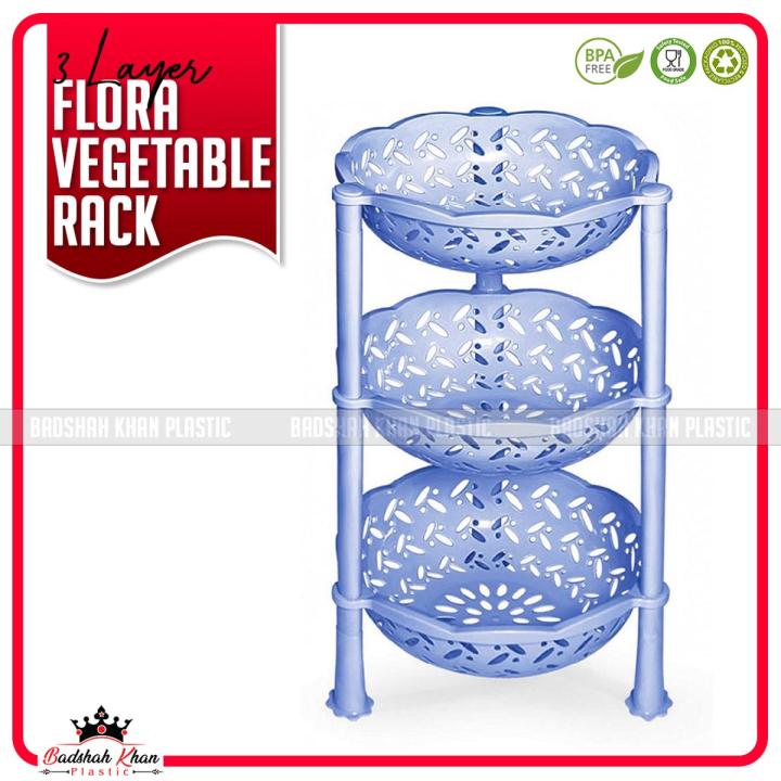 Vegetable Kitchen Corner Rack Storage Stand Plastic Frame (Large Size)