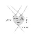 mom big sister little necklaces 3 Splicing mother daughter necklace Family jewelry heart will be together. 