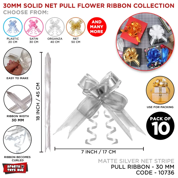 Solid Net Pull Flower Ribbon Collection, Flower Bouquet, Wrap Gift Net ...