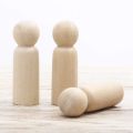 10 Pieces 65 mm Unfinished Wooden Peg Dolls Wooden & 16 Pcs People Shapes, Male&Female Decorative Wooden Doll People. 