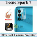 2Pcs Tecno Spark 7 Back Camera 9H Gorilla Flexible Protector For Tecno Spark 7. 