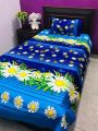 Single Bedsheet 3D-Crystal Design Cotton Printed Bed Sheet Set -Multicolored. 