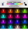 Crystal Lamp LED Rose Light Projector 3/16 Colors Touch Adjustable Romantic Diamond Atmosphere Table Touch Night Light 16 Colors Crystal Table Lamp Touch Remote Control Changing RGB USB Rechargeable LED Lamp For Bedroom. 