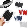 4Pcs/Set Car Door Handle Sticker Carbon Fiber Scratches Resistant Cover Auto Handle Protection Film Exterior Styling Accessories. 