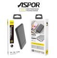 New  ASPOR Power Bank  10000mAh  Charging  Fast With 2 USB Ports  Battery Indicator  Model A323. 