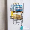 Metallo Bathroom kitchen Punch Corner Frame Shower Shelf Wrought Iron Shampoo Storage Rack Holder bathroom accessories. 