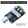 DC 3A 80W PWM Motor Speed Controller Regulator Adjustable 3A Motor Speed Controller Regulator DC 6V 12V 24V 28V by Electrica. 