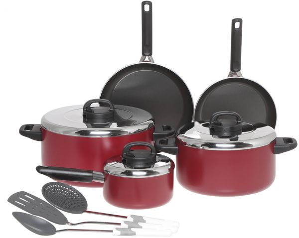 Prestige Aluminum Classique Non-stick Cookware Set of 16-Piece, Black