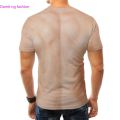 Muscle pack muscle man T shirt personality realistic cosplay false chest false abdominal clothes annual performance clothes. 