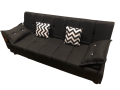 The Furniture Collection - Customised 3 Seater Sofa Cum Bed Imported Fabric Black Jute length 6 ft and height 18 inches Apartments/Offices. 