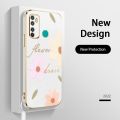Flower Style Casing for Infinix Hot 9 X655C X656 X655 X655D 2022 New Design Square Shape Phone Case Soft Plating Case Cover with Free Lanyard. 