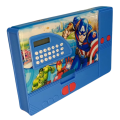 Jumbo Geometry Pencil Box Pack of 2 for Kids Marvel Avengers and Snow white geometry box with calculator Pack of 2 for boys box in Blue color. 