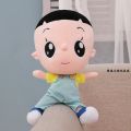 Big head son and small head father plush doll apron mother doll family of three rag doll children's toys. 