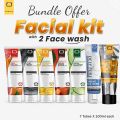 Dermagin Facial Kits (5 Tubes x100ml) with Deep Pure Foaming face Wash  100 ml &  Purifying  Activated Bamboo Charcoal Face Wash 100ml. 