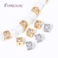 Luxury 18K Gold Plated Inlay Zircon Square Spacer Separator Beads High Quality Jewelry Making DIY Bracelets Necklace Accessories. 