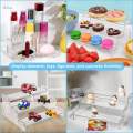 Acrylic Riser Display Shelf Clear Cupcake Stand Holder Dessert Shelf 3 Tier Shelf for Cosmetics. 