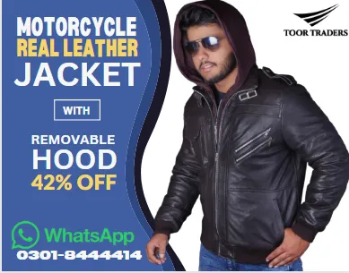 Light Brown Sheepskin Leather Jacket Men for Motorcycle Fashion Bikers with Removable Hood Daraz.pk