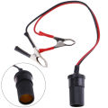 12V battery terminal clip-on cigar cigarette lighter power socket adapter plug-Angelia. 