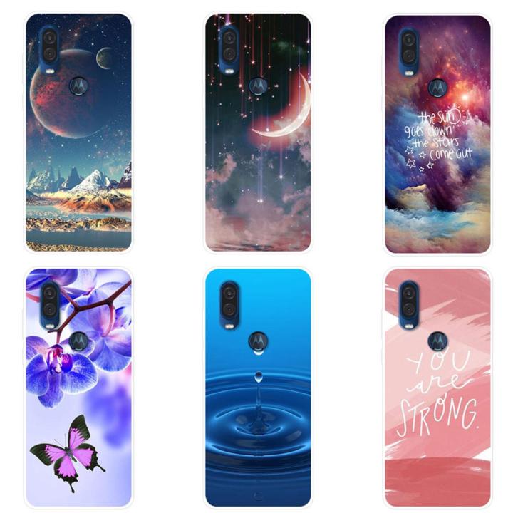 Soft Silicone For Moto One Vision Case TPU Painting Back Cover For Moto One Vision Casing