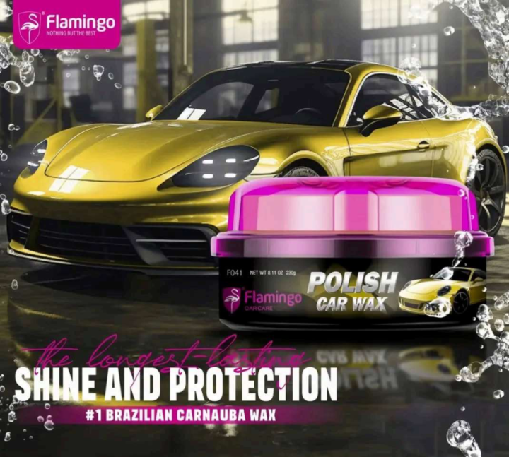 Flamingo Car Polish Wax 230g | Carnauba Wax Car Polish for Deep Shine & Paint Protection